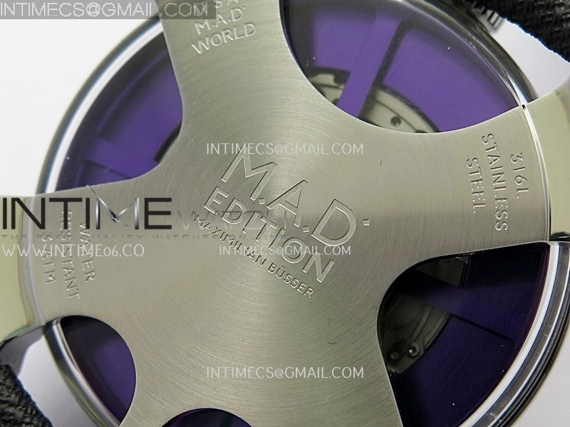 MB&F M.A.D.1.Purple SS K1F 1:1 Best Edition on Black Leather Strap Miyota 821A